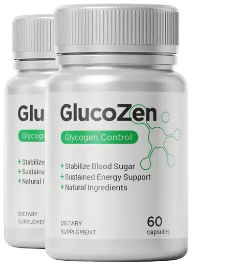 GlucoZen natural blood sugar supplement bottle — official UK 3-month supply
