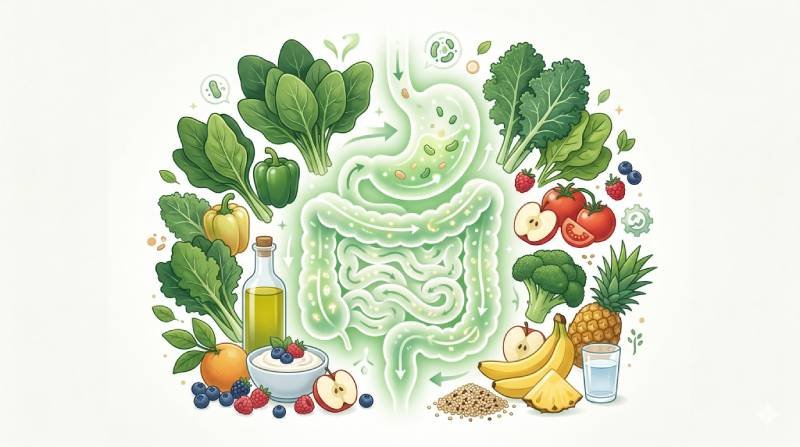 Gut health and digestion illustration