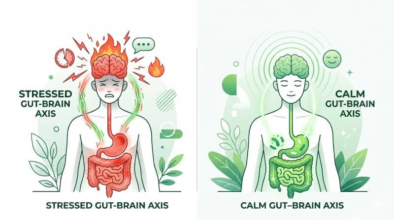Gut brain connection illustration