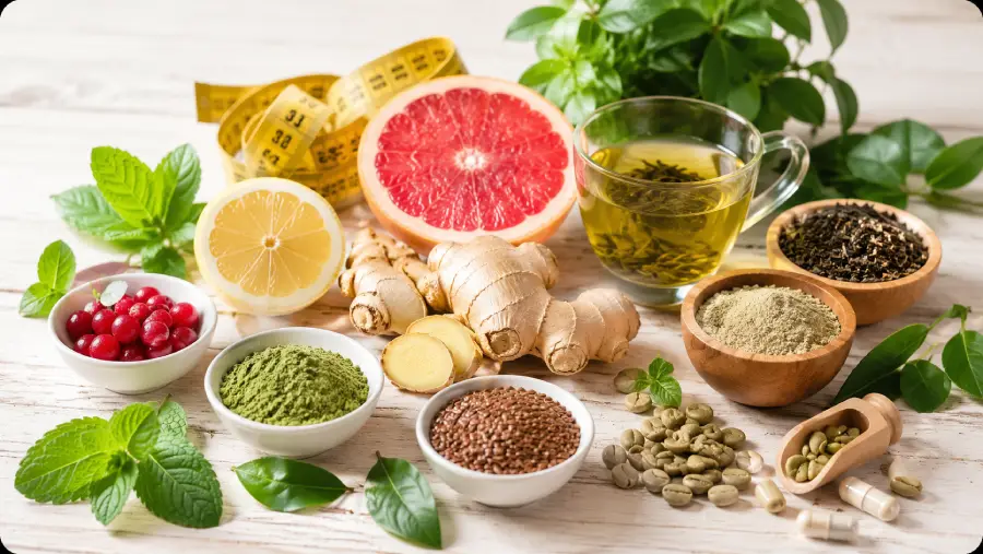 Ingrédients naturels pour perdre du poids : berberine, thé vert, plantes médicinales